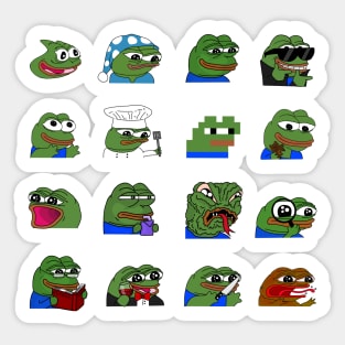 pepe peepo variety set (16 pepes edition) Sticker